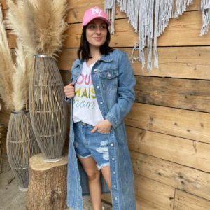 Longue veste en jeans 